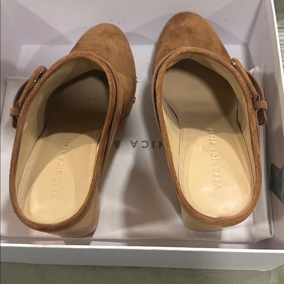 Veronica Beard Dacey Suede Clogs - 8.5/Pecan (Brown) - Picture 5 of 6